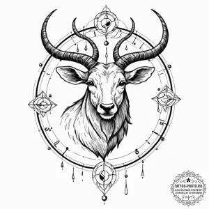Tattoo design a zodiac animal with a single,... - эскиз тату (№1752658548_0, 16.07.2025 09:35) — tattoo-photo.ru