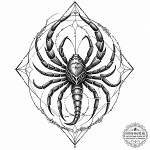 Tattoo design a scorpio scorpion, its body ma... - эскиз тату (№1752662789_0, 16.07.2025 10:46) — tattoo-photo.ru
