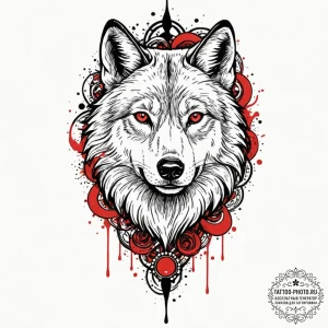 A trash polka design of the red wedding, with... - эскиз тату (№1752663498_0, 16.07.2025 10:58) — tattoo-photo.ru