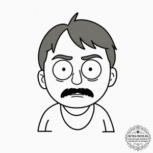 A neo-traditional tattoo of randy marsh from... - эскиз тату (№1752666742_0, 16.07.2025 11:52) — tattoo-photo.ru