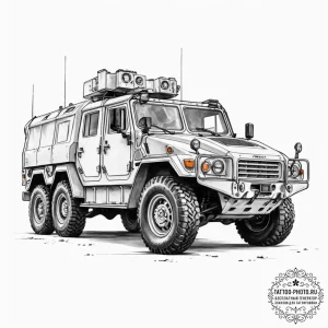 Tattoo design a generic military vehicle outl... - эскиз тату (№1752666907_0, 16.07.2025 11:55) — tattoo-photo.ru