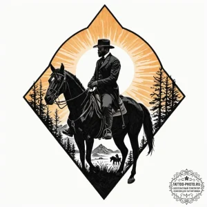 A sketch of django from django unchained, on... - эскиз тату (№1752667965_0, 16.07.2025 12:12) — tattoo-photo.ru