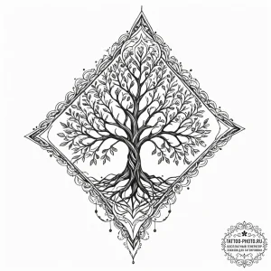 Tattoo design a minimalist geometric represen... - эскиз тату (№1752670178_0, 16.07.2025 12:49) — tattoo-photo.ru