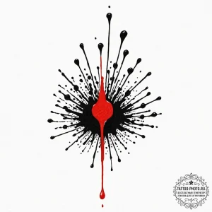 A realistic image of ink drops spreading in c... - эскиз тату (№1752672617_0, 16.07.2025 13:30) — tattoo-photo.ru