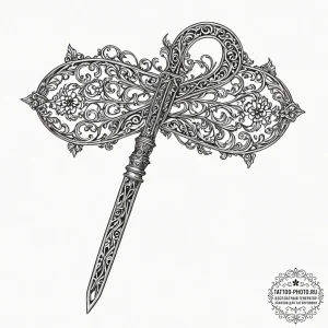 Tattoo sketch a blacksmith's tongs holding a... - эскиз тату (№1752674747_0, 16.07.2025 14:05) — tattoo-photo.ru