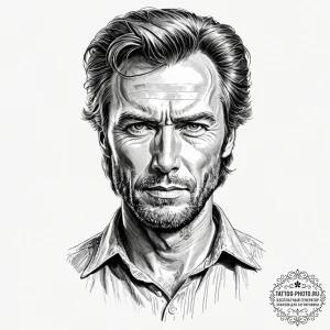 A graphic novel portrait of the man with no n... - эскиз тату (№1752674826_0, 16.07.2025 14:07) — tattoo-photo.ru