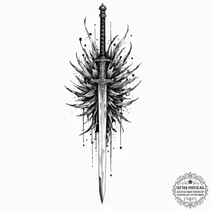 Tattoo design a glitching sword with energy c... - эскиз тату (№1752674987_0, 16.07.2025 14:09) — tattoo-photo.ru