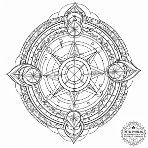 Tattoo design a zodiac glyph created by overl... - эскиз тату (№1752675305_0, 16.07.2025 14:15) — tattoo-photo.ru