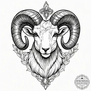 Tattoo sketch an aries ram's head with a smal... - эскиз тату (№1752675622_0, 16.07.2025 14:20) — tattoo-photo.ru