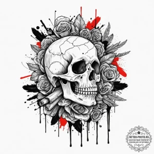 Death with oblique, ink illustration for tatt... - эскиз тату (№1752675780_0, 16.07.2025 14:23) — tattoo-photo.ru