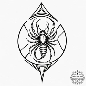 Tattoo design scorpio's glyph with a tiny, sh... - эскиз тату (№1752677617_0, 16.07.2025 14:53) — tattoo-photo.ru