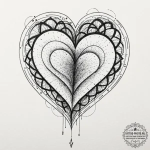 Tattoo design a geometric heart, composed of... - эскиз тату (№1752678477_0, 16.07.2025 15:07) — tattoo-photo.ru