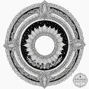Tattoo sketch a glowing "loading zone" portal... - эскиз тату (№1752678711_0, 16.07.2025 15:11) — tattoo-photo.ru