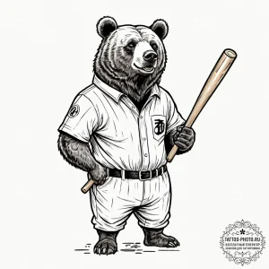 A trash polka composition of the bear jew fro... - эскиз тату (№1752678788_0, 16.07.2025 15:13) — tattoo-photo.ru