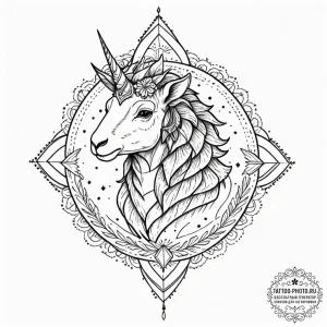 A dotwork mandala incorporating the origami u... - эскиз тату (№1752679491_0, 16.07.2025 15:24) — tattoo-photo.ru