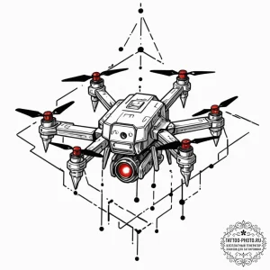 Tattoo design a robotic companion or drone ho... - эскиз тату (№1752679568_0, 16.07.2025 15:26) — tattoo-photo.ru
