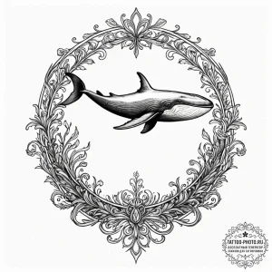 Whale, tattoo sketch design, on a clean white... - эскиз тату (№1752681052_0, 16.07.2025 15:50) — tattoo-photo.ru