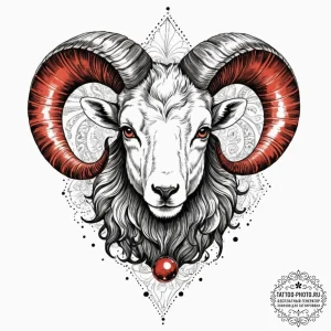 Tattoo sketch an aries ram's head half dotwor... - эскиз тату (№1752681908_0, 16.07.2025 16:05) — tattoo-photo.ru
