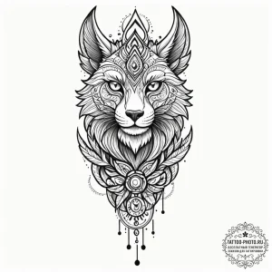 Tattoo design a family's unique "spirit anima... - эскиз тату (№1752683162_0, 16.07.2025 16:26) — tattoo-photo.ru
