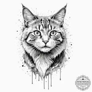 115. neo-traditional tattoo of jonesy the cat... - эскиз тату (№1752683240_0, 16.07.2025 16:27) — tattoo-photo.ru