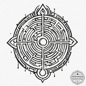 A linework tattoo of the maze symbol from wes... - эскиз тату (№1752684751_0, 16.07.2025 16:52) — tattoo-photo.ru