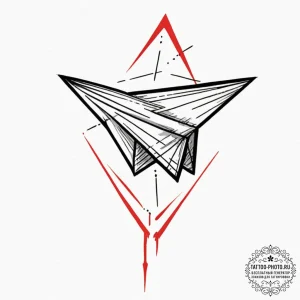 Paper airplane, tattoo flash sheet design, on... - эскиз тату (№1752684833_0, 16.07.2025 16:53) — tattoo-photo.ru
