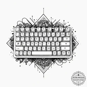 Tattoo design a gaming keyboard with custom k... - эскиз тату (№1752685563_0, 16.07.2025 17:06) — tattoo-photo.ru