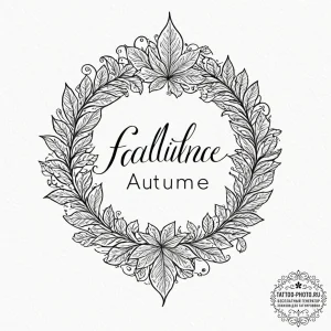 Tattoo design a single, falling autumn leaf w... - эскиз тату (№1752686466_0, 16.07.2025 17:21) — tattoo-photo.ru