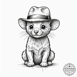 Tattoo sketch a tiny, cute animal wearing a s... - эскиз тату (№1752686875_0, 16.07.2025 17:27) — tattoo-photo.ru