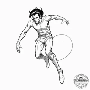 A watercolor sketch of nightcrawler teleporti... - эскиз тату (№1752686957_0, 16.07.2025 17:29) — tattoo-photo.ru