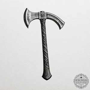 Axe, tattoo sketch design, realistic black an... - эскиз тату (№1752690462_0, 16.07.2025 18:27) — tattoo-photo.ru