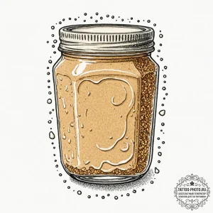 Tattoo sketch a classic "peanut butter" on on... - эскиз тату (№1752692897_0, 16.07.2025 19:08) — tattoo-photo.ru