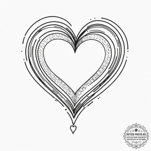 Heart, tattoo drawing outline, vibrant colors... - эскиз тату (№1752693617_0, 16.07.2025 19:20) — tattoo-photo.ru