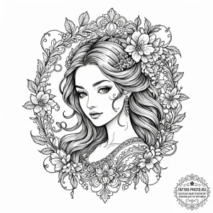 A linework tattoo of the mendl's courtesan au... - эскиз тату (№1752694739_0, 16.07.2025 19:38) — tattoo-photo.ru