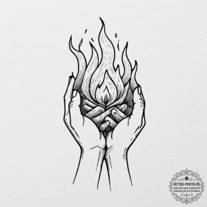 Tattoo sketch a minimalist hand holding a bur... - эскиз тату (№1752695707_0, 16.07.2025 19:55) — tattoo-photo.ru