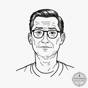 A neo-traditional tattoo of hank hill from ki... - эскиз тату (№1752697389_0, 16.07.2025 20:23) — tattoo-photo.ru