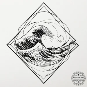 Tattoo sketch a subtle "wave" of emotion movi... - эскиз тату (№1752697550_0, 16.07.2025 20:25) — tattoo-photo.ru