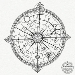 Tattoo design a detailed map overlay with a g... - эскиз тату (№1752698600_0, 16.07.2025 20:43) — tattoo-photo.ru
