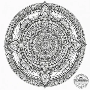 Tattoo sketch a "loading" circle with abstrac... - эскиз тату (№1752699401_0, 16.07.2025 20:56) — tattoo-photo.ru