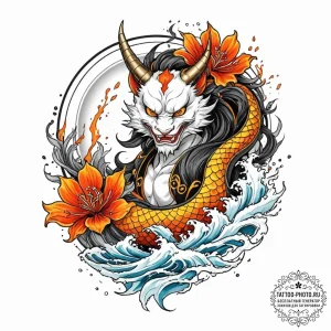 A neo-traditional tattoo design of the firebi... - эскиз тату (№1752700262_0, 16.07.2025 21:11) — tattoo-photo.ru
