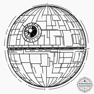A linework design of the death star plans, li... - эскиз тату (№1752700965_0, 16.07.2025 21:22) — tattoo-photo.ru