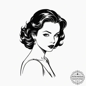 A linework tattoo of the silhouette of a femm... - эскиз тату (№1752701120_0, 16.07.2025 21:25) — tattoo-photo.ru