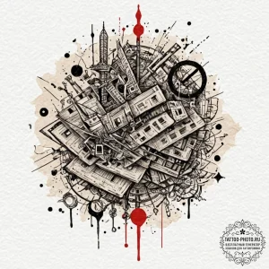 Unalome, concept art for tattoo, sepia tone s... - эскиз тату (№1752701353_0, 16.07.2025 21:29) — tattoo-photo.ru