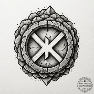 46. tattoo sketch: a single, powerful slavic... - эскиз тату (№1752702206_0, 16.07.2025 21:43) — tattoo-photo.ru