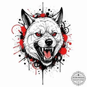 A trash polka composition of a demodog, snarl... - эскиз тату (№1752702363_0, 16.07.2025 21:46) — tattoo-photo.ru