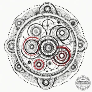 A dotwork tattoo of the gallifreyan symbols.,... - эскиз тату (№1752703929_0, 16.07.2025 22:12) — tattoo-photo.ru