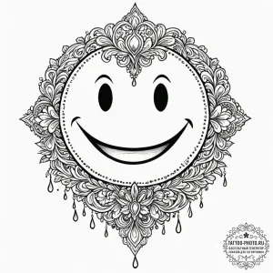 A minimalist tattoo of the comedian's smiley... - эскиз тату (№1752704007_0, 16.07.2025 22:13) — tattoo-photo.ru