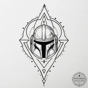 Linework design of the "this is the way" mant... - эскиз тату (№1752704085_0, 16.07.2025 22:14) — tattoo-photo.ru