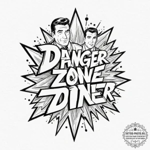 A sketch of sterling archer, with the phrase... - эскиз тату (№1752705575_0, 16.07.2025 22:39) — tattoo-photo.ru