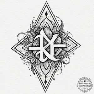 77. tattoo design: a "sila" rune with subtle... - эскиз тату (№1752707388_0, 16.07.2025 23:09) — tattoo-photo.ru